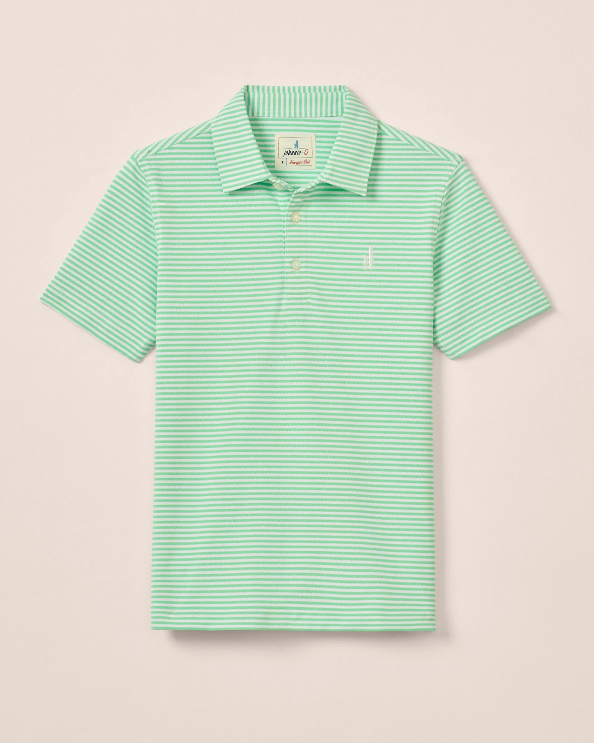 Performance Mesh Jr. Polo - Hunter Stripe