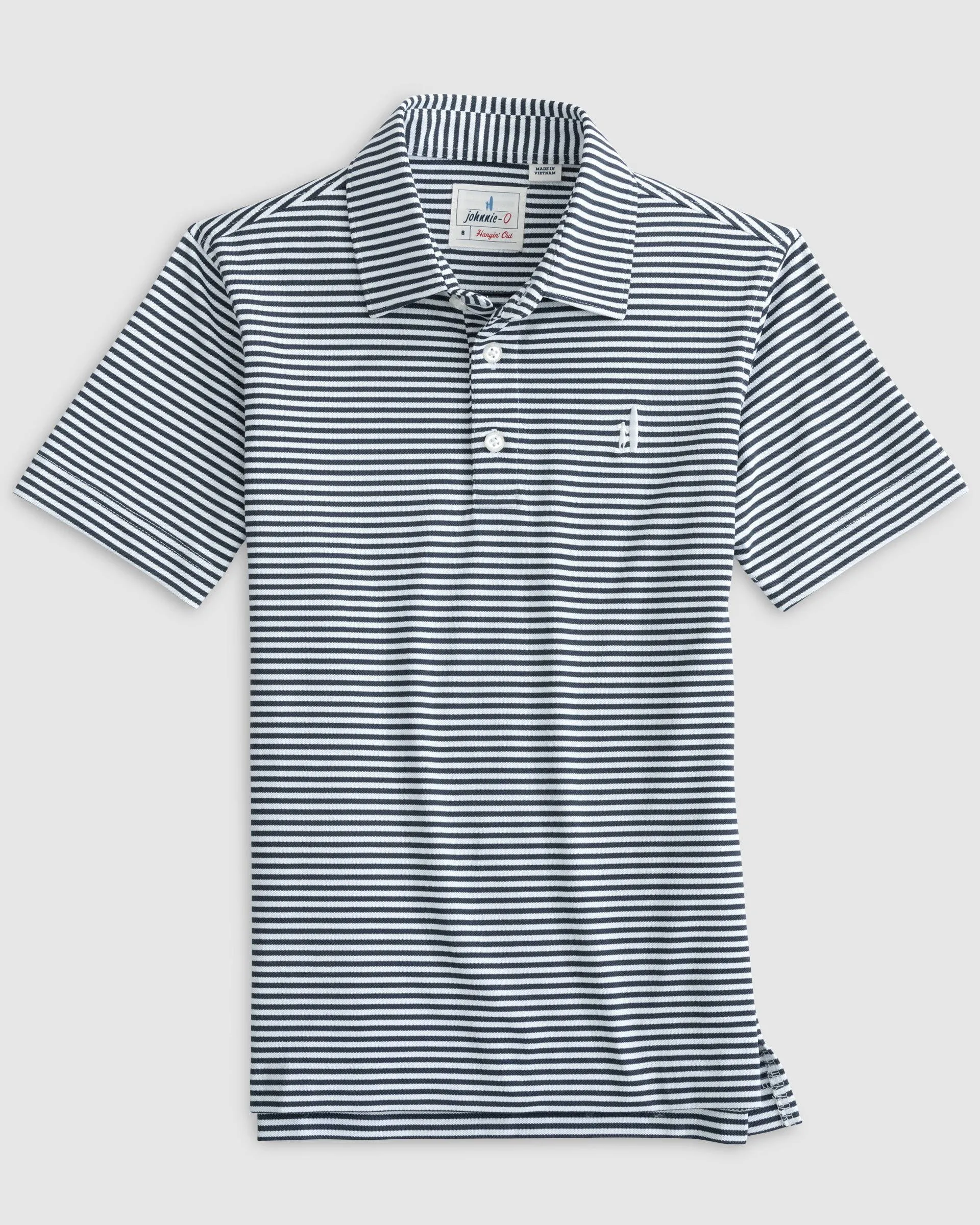 Performance Mesh Jr. Polo - Hunter Stripe