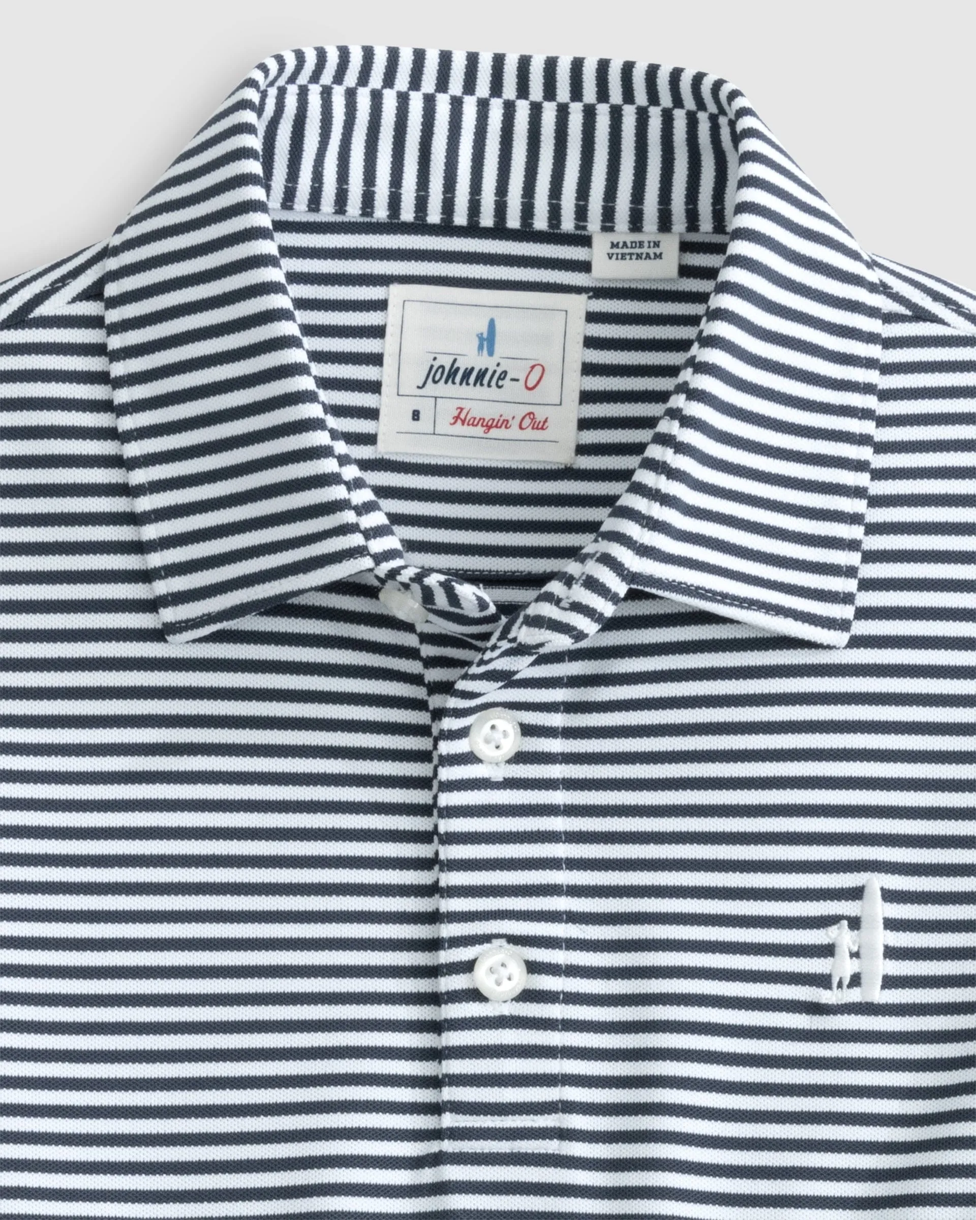 Performance Mesh Jr. Polo - Hunter Stripe