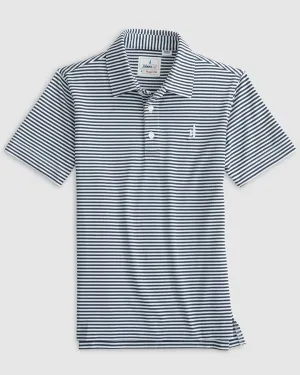 Performance Mesh Jr. Polo - Hunter Stripe