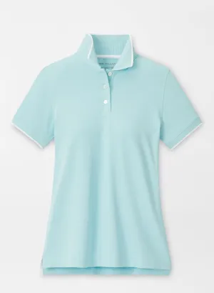 Peter Millar Womens Whitworth Sport Mesh Polo - BLUE SPRUCE/WHITE