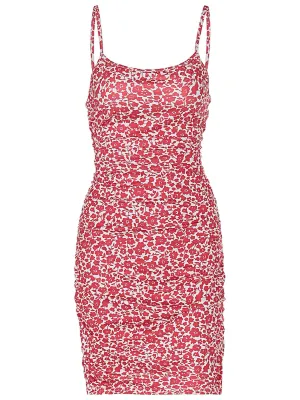 Pink Floral Bodycon Mini Dress