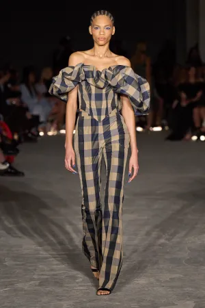 Plaid Bubble Corset Top