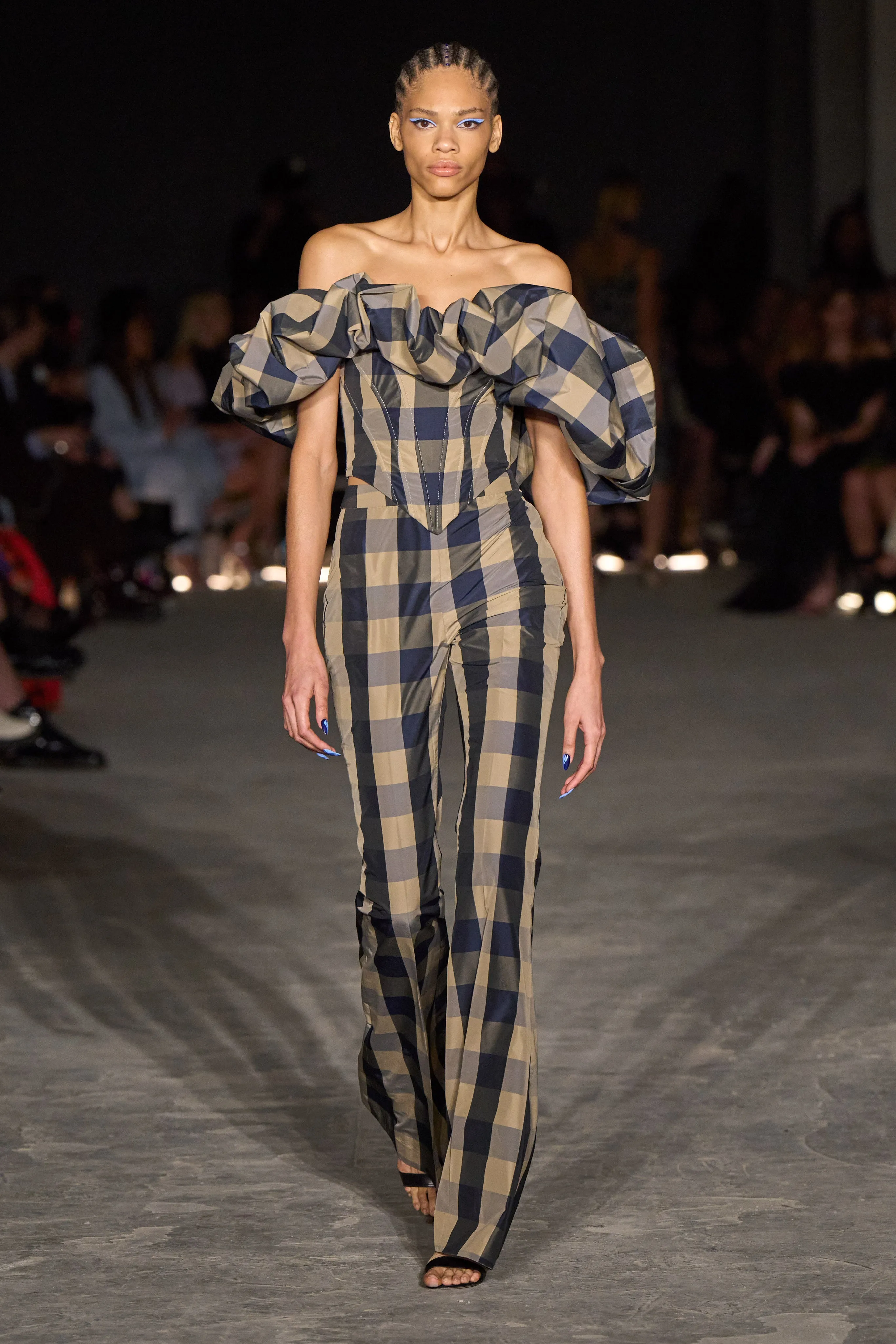 Plaid Bubble Corset Top