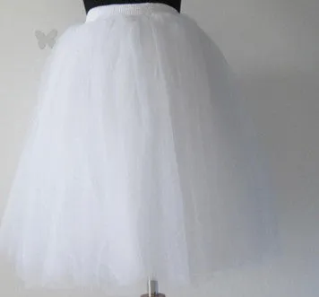 Puff Women Mesh Skirt White Pink Black Ball Gown High waist Knee Length Tulle Jupes Fashion Grunge Jupe Female Tutu Skirts