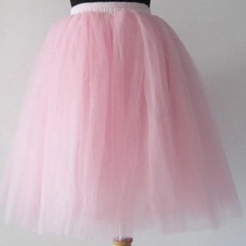 Puff Women Mesh Skirt White Pink Black Ball Gown High waist Knee Length Tulle Jupes Fashion Grunge Jupe Female Tutu Skirts