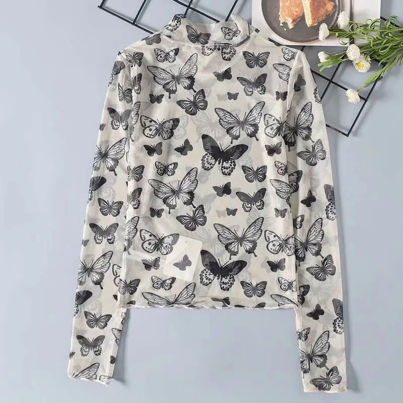 "BUTTERFLY THIN MESH" LONG SLEEVE K060401