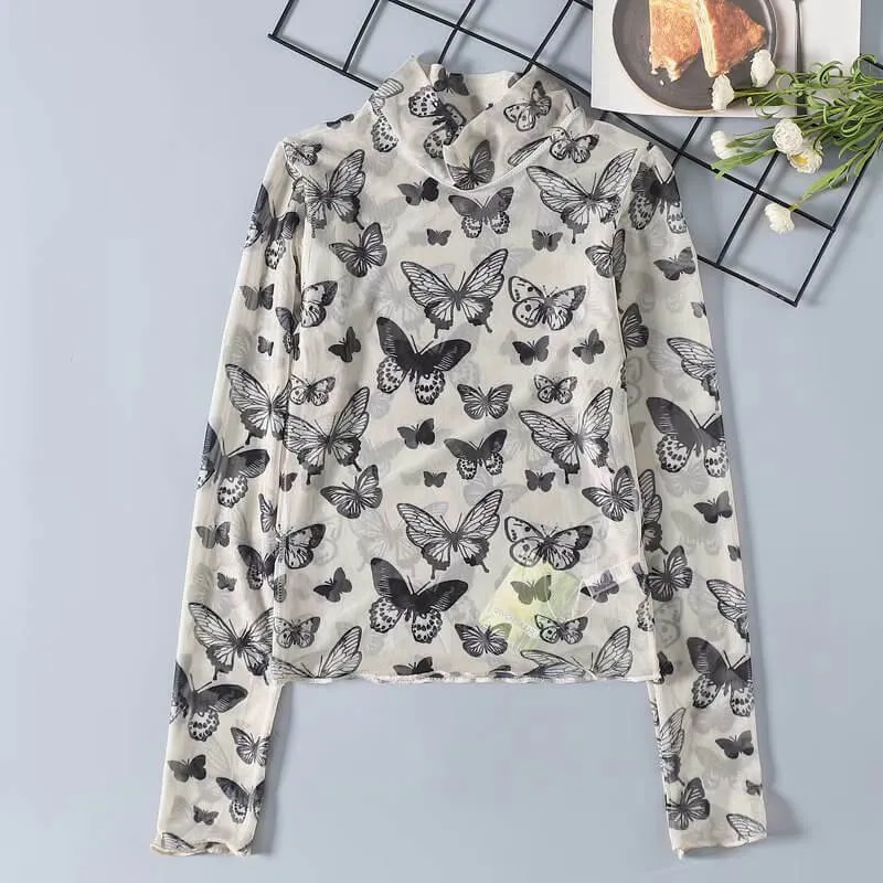 "BUTTERFLY THIN MESH" LONG SLEEVE K060401