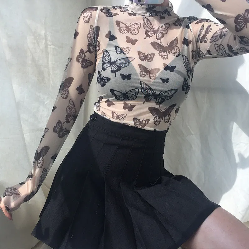 "BUTTERFLY THIN MESH" LONG SLEEVE K060401