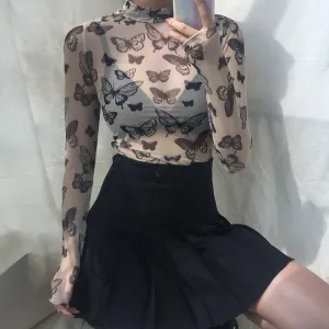 "BUTTERFLY THIN MESH" LONG SLEEVE K060401