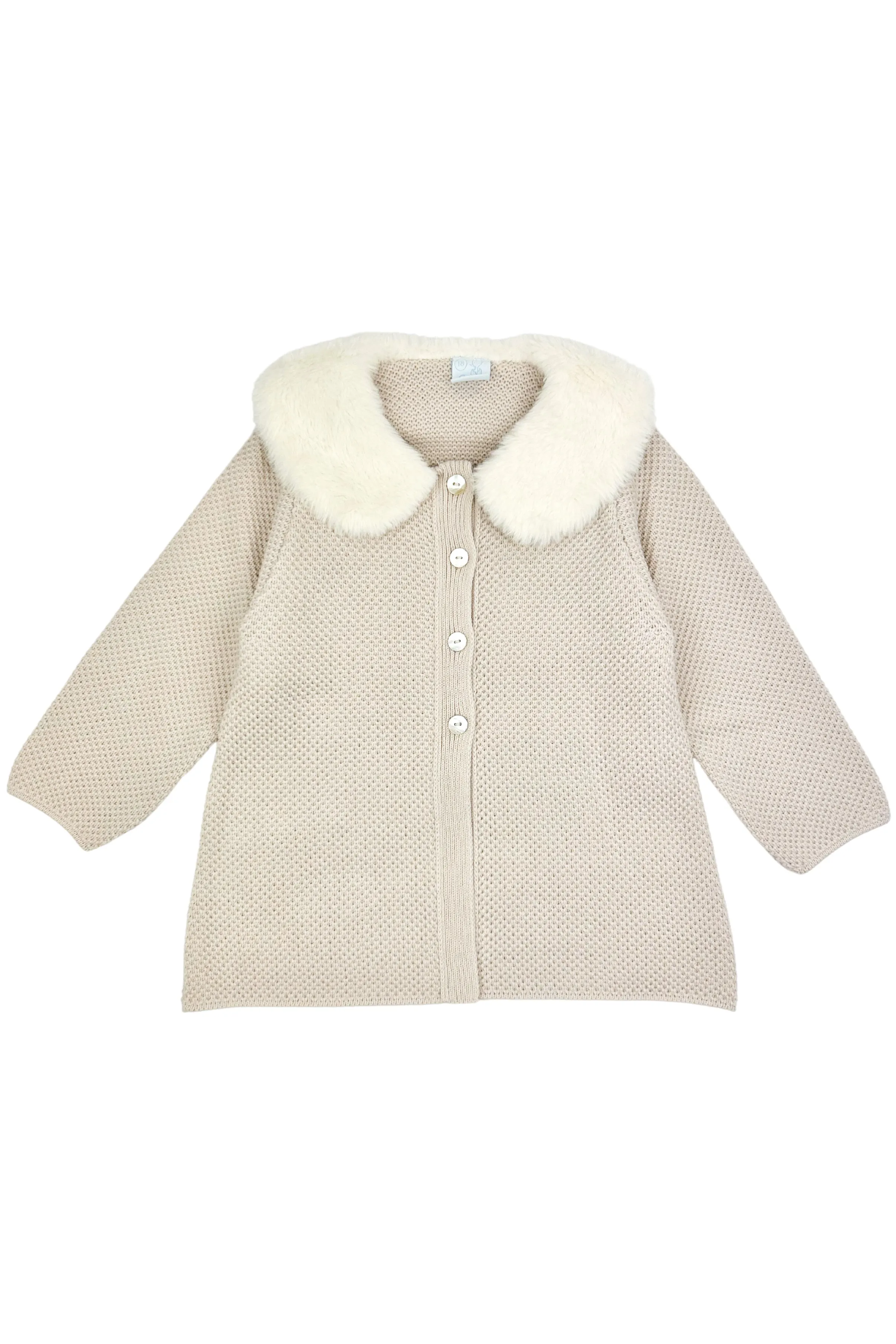 "Sammie" Stone Knit Faux Fur Jacket