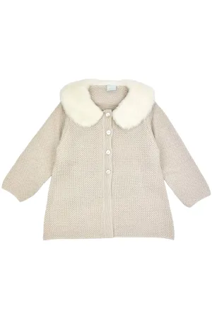 "Sammie" Stone Knit Faux Fur Jacket