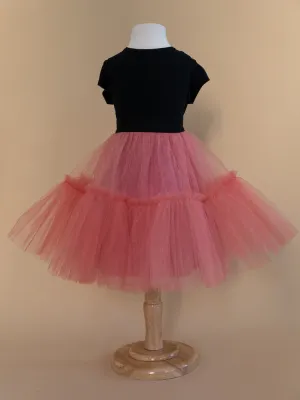 Rachel tulle midi skirt in peach