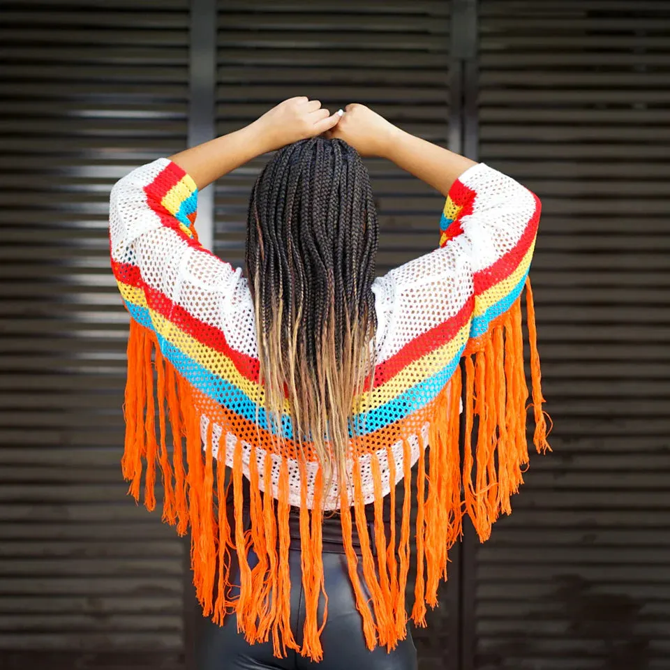 Rainbow Mesh Crochet Top