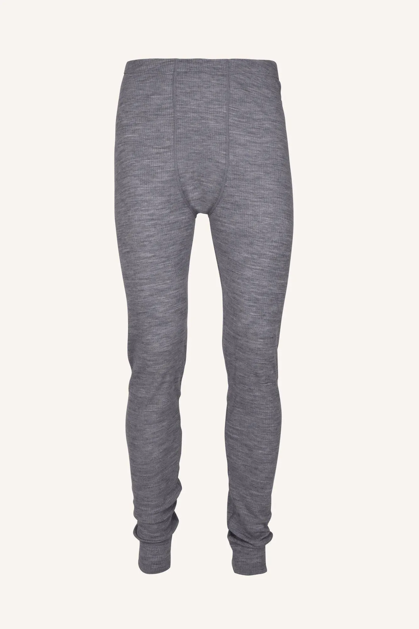 RIB MERINO PANTS, MEN - GREY MELANGE
