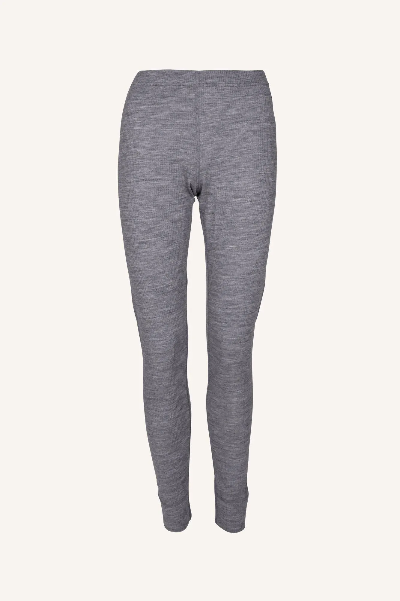 RIB MERINO PANTS, WOMEN - GREY MELANGE