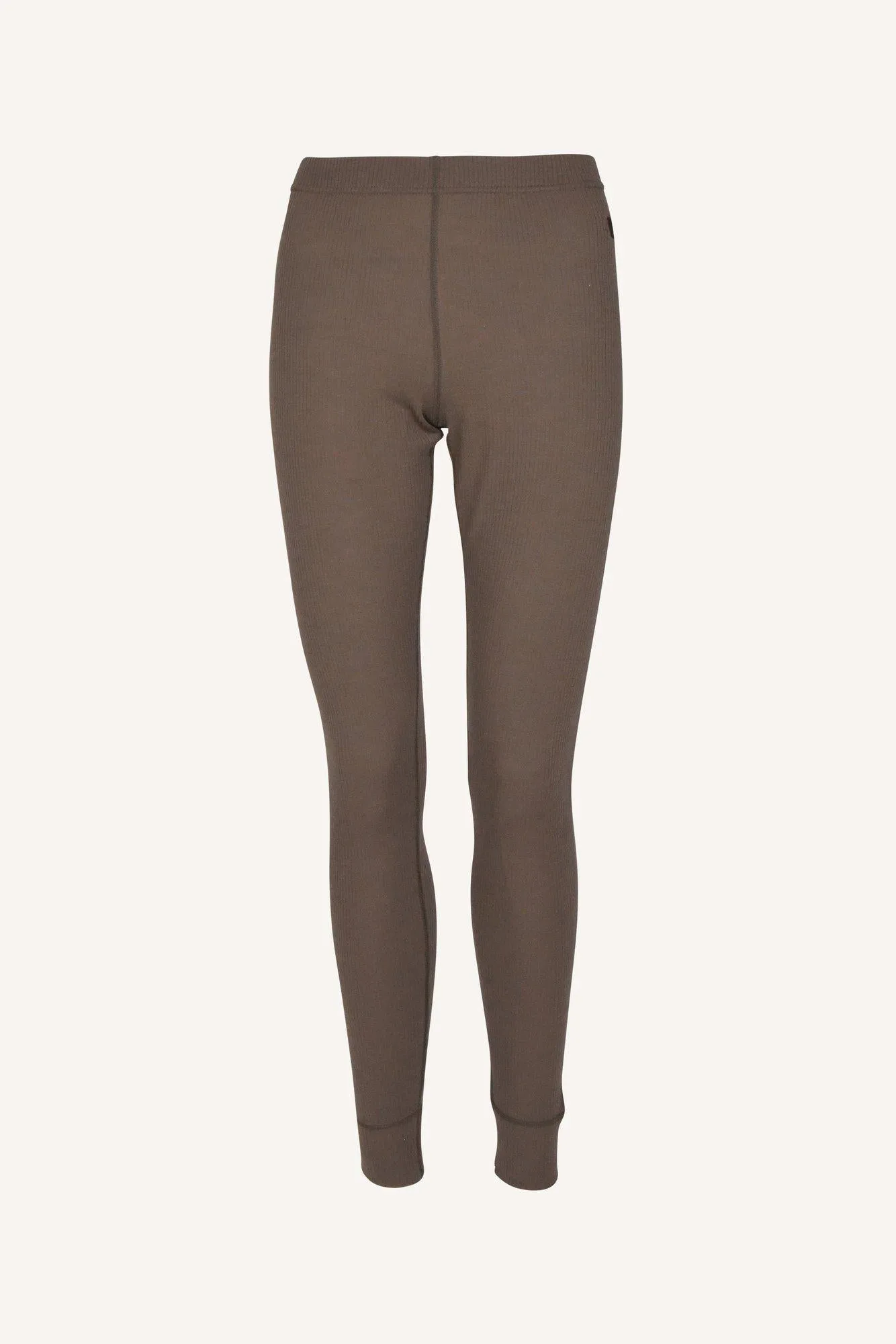 RIB MERINO PANTS, WOMEN - POTATO