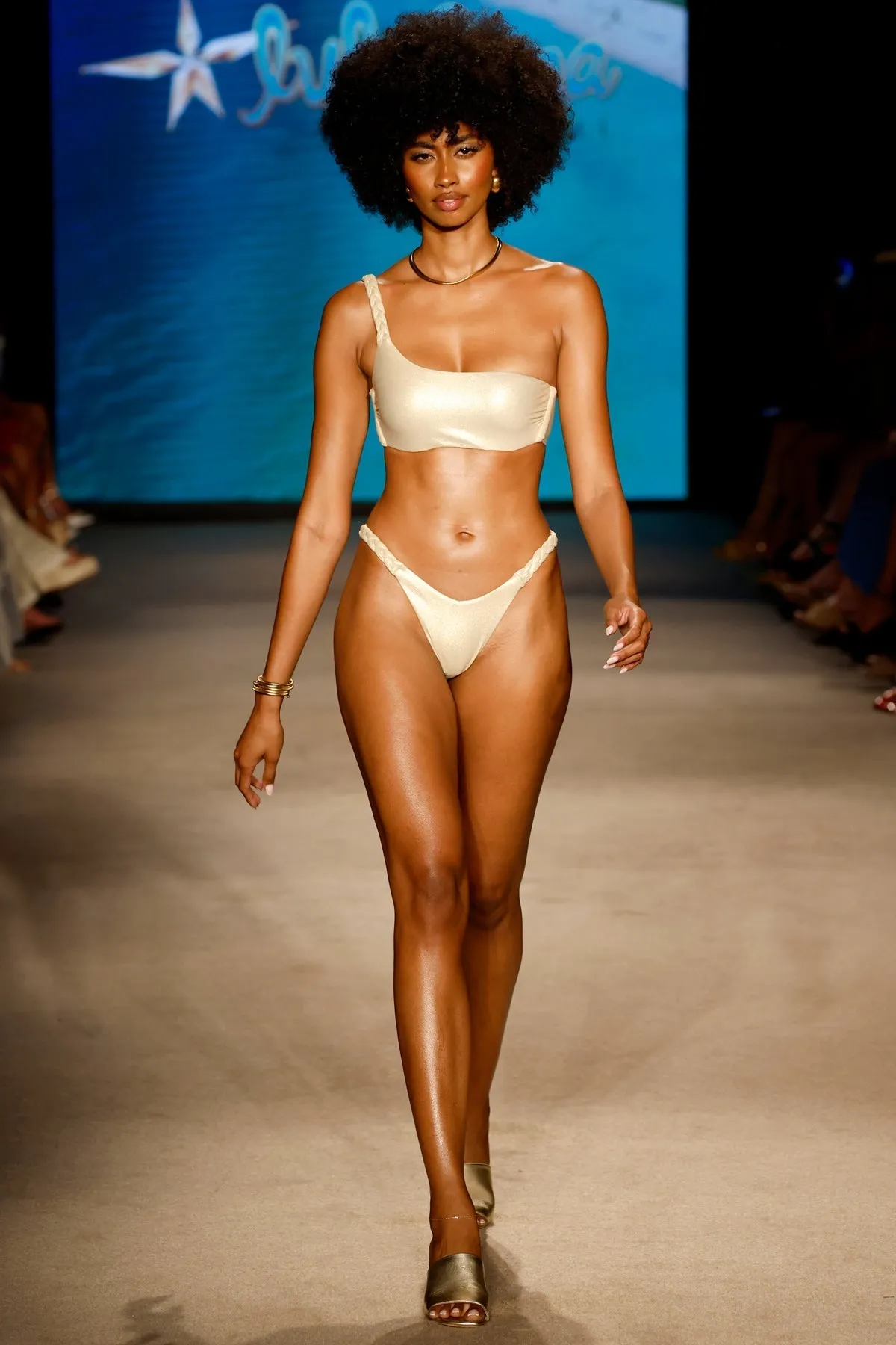 SAIL ON - One Shoulder Braided Laced Back Top