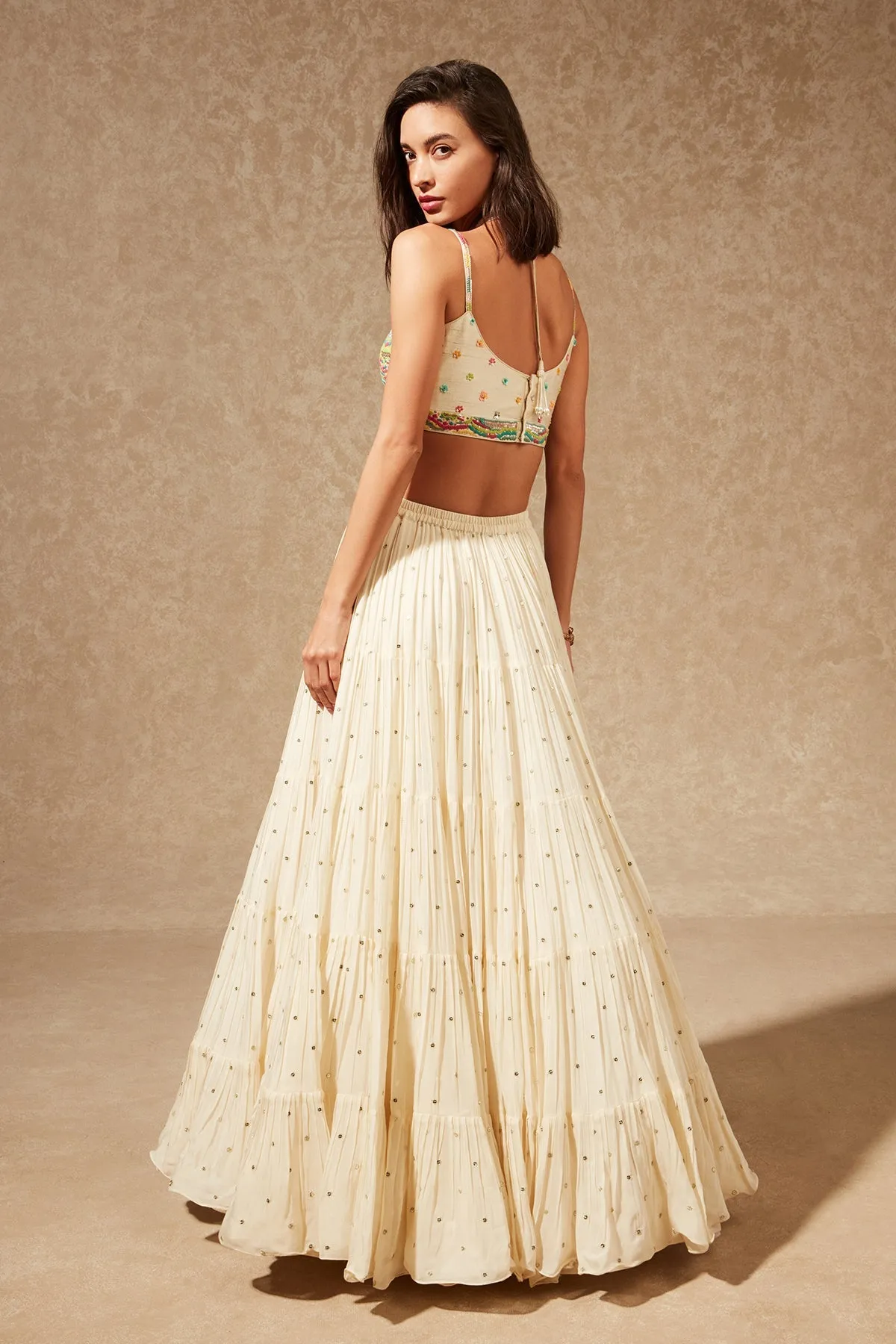 Sayuri Thread Work Blouse And Skirt