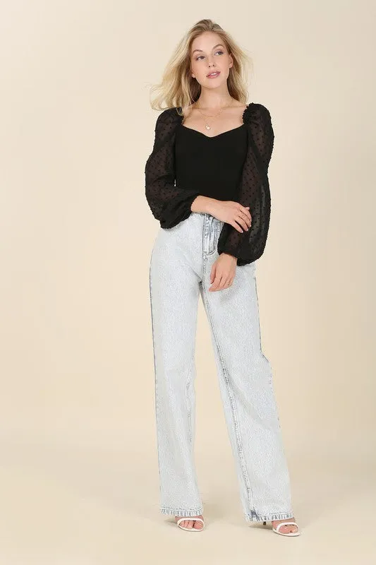 SHIRRING LONGSLEEVE BODYSUIT