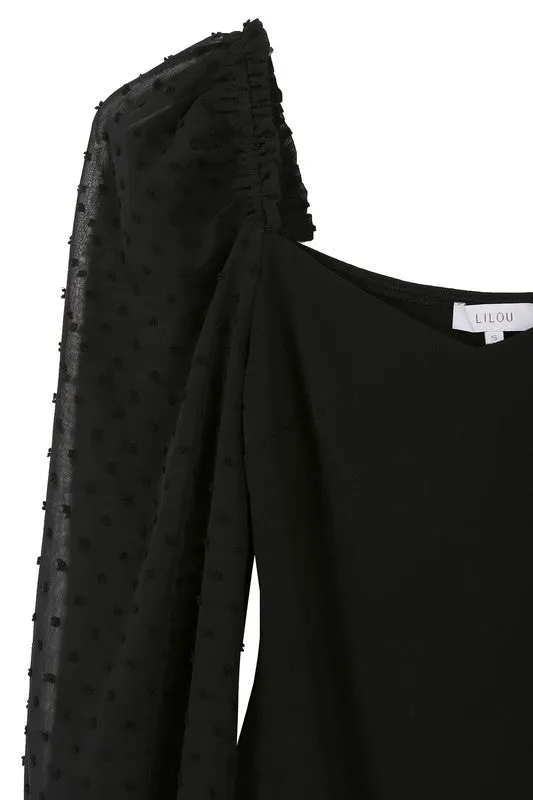 SHIRRING LONGSLEEVE BODYSUIT