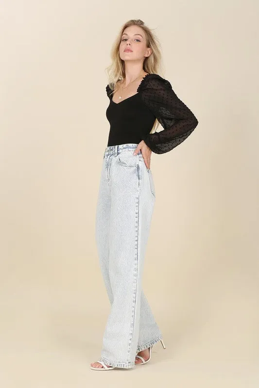 SHIRRING LONGSLEEVE BODYSUIT