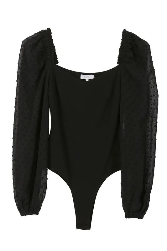 SHIRRING LONGSLEEVE BODYSUIT