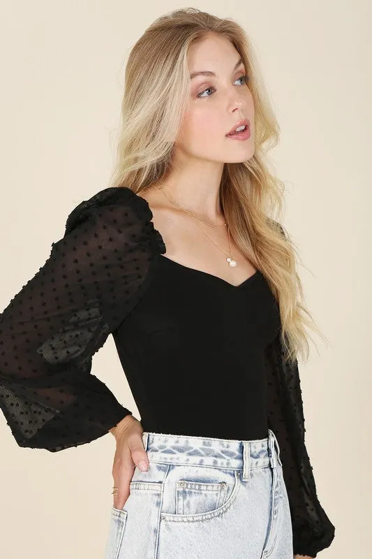 SHIRRING LONGSLEEVE BODYSUIT