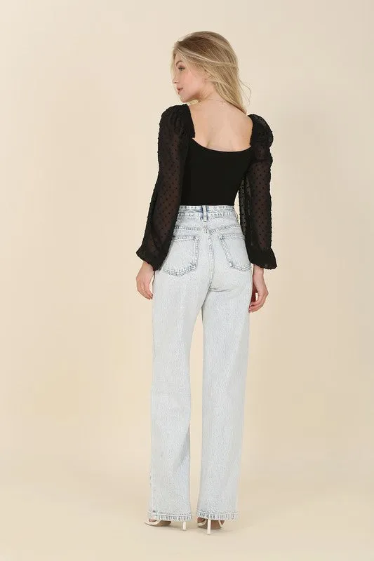 SHIRRING LONGSLEEVE BODYSUIT