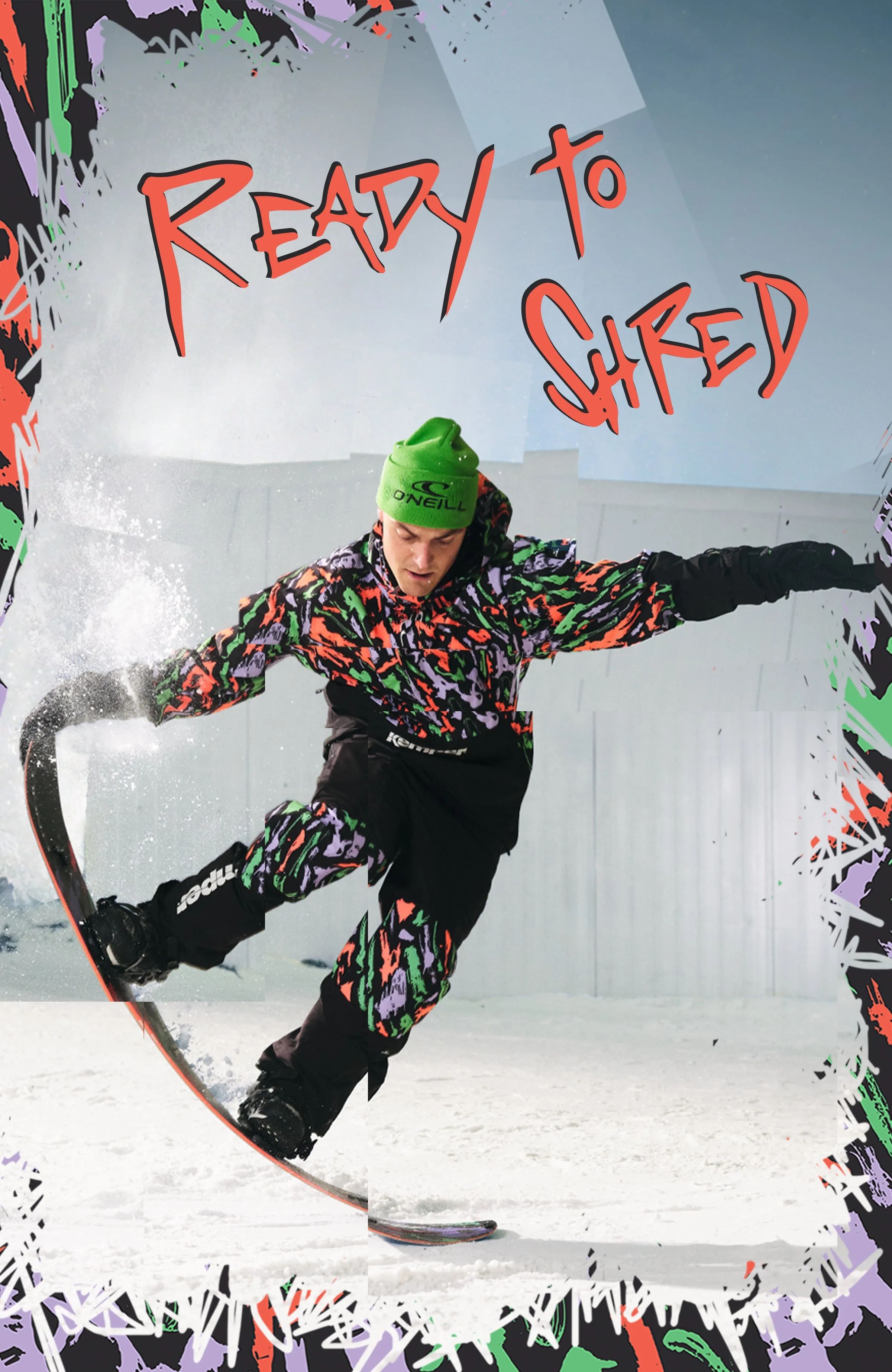 Shred Bib Skihose | Black Kemper Print