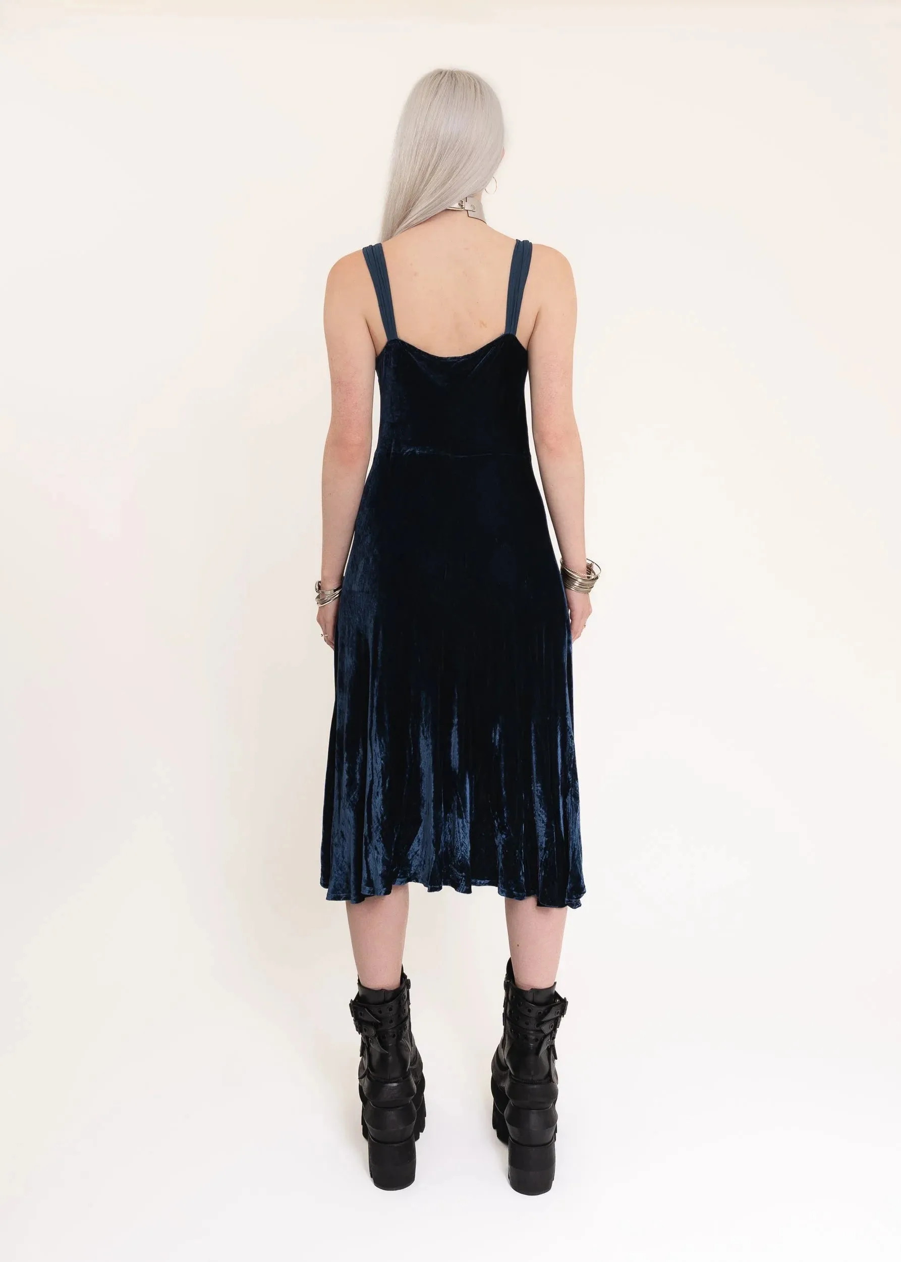 Silk velvet slip dress