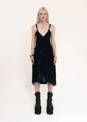 Silk velvet slip dress