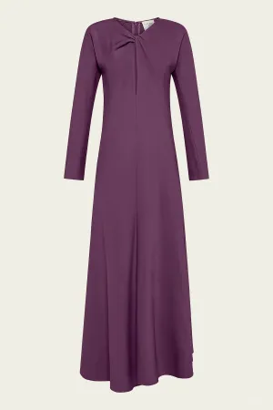 Stretch Cady Crepe Torchonne Dress in Ruby
