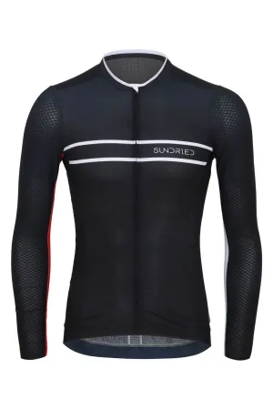 Sundried Pro Men's Black Long Sleeve Cycle Jersey