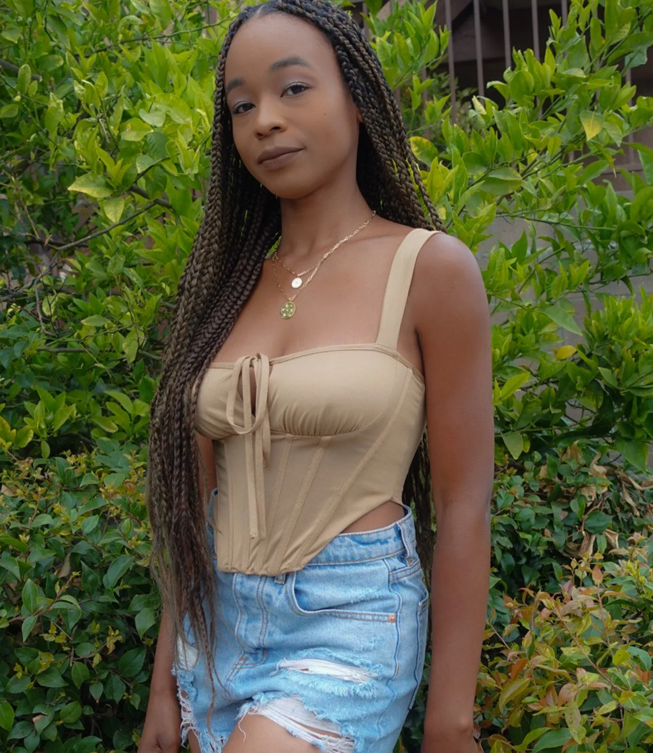 Sweet & Spicy Corset Top(Taupe)