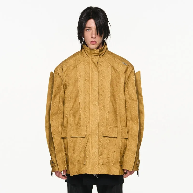 Textured High-Collar Jacket