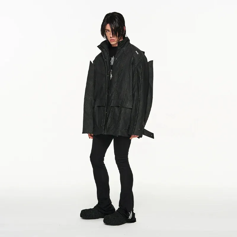 Textured High-Collar Jacket