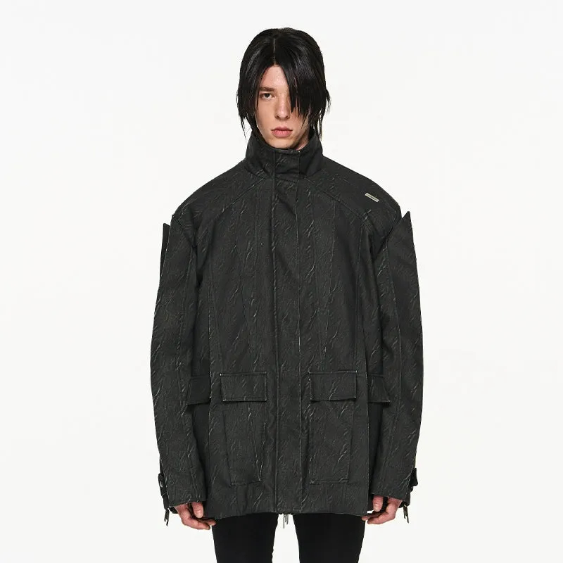 Textured High-Collar Jacket