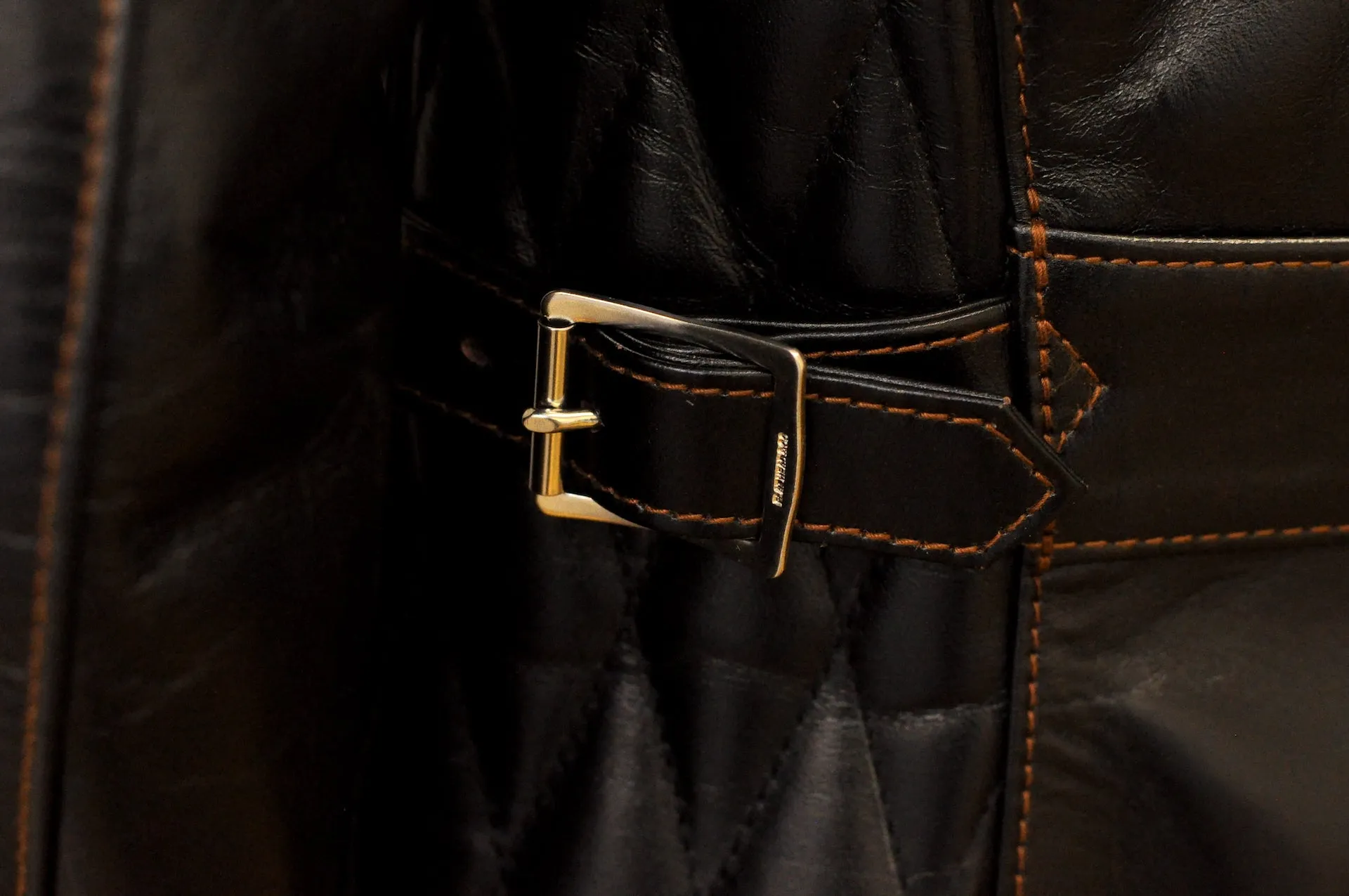 The Flat Head Horsehide Quilted Single Riders Jacket  (Black Tea-cored)