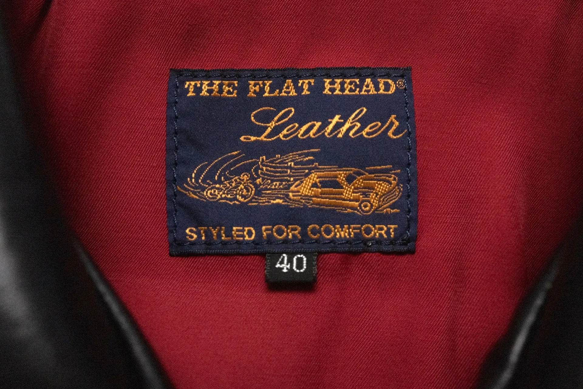 The Flat Head Horsehide Quilted Single Riders Jacket  (Black Tea-cored)