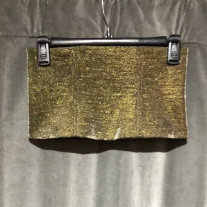 Tibi Bronze/Gold and black mesh back zip torso corset