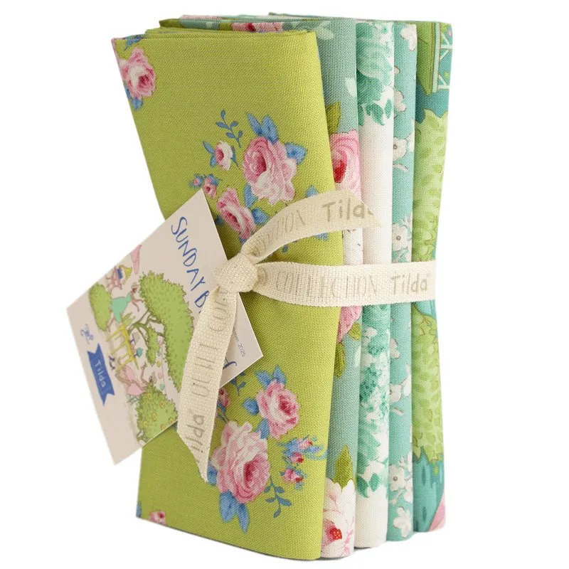 Tilda Sunday Brunch | HALF METRE Pack | Lime / Teal (5)