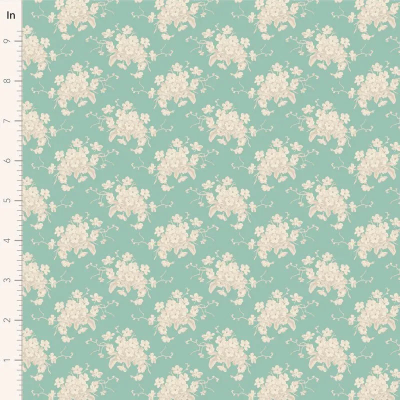 Tilda Sunday Brunch | White Flower | Teal