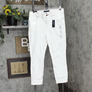 Tommy Hilfiger Women's Waverly Skinny Ankle Pants J3AK2661 Bright White 14