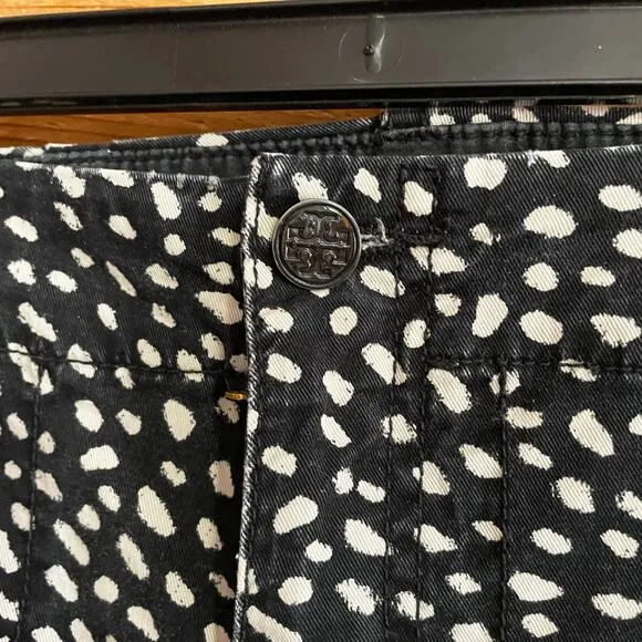TORY BURCH Pants Black &amp; Off White skinny Jeans size 25