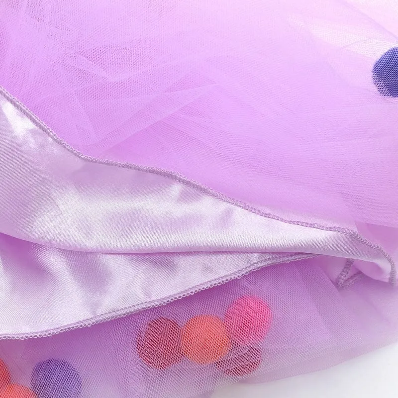 Tulle Pom Pom Tutu Girls Skirt