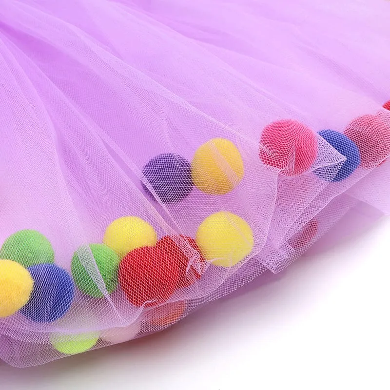Tulle Pom Pom Tutu Girls Skirt