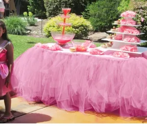 Tulle Table Skirt TUTU Tableware 100*80cm Customize Wedding Baby Shower Birthday Party Decor