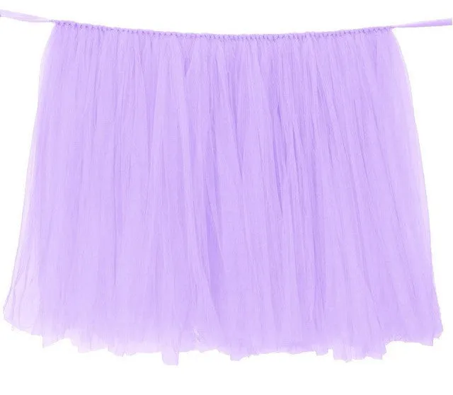 Tulle Table Skirt TUTU Tableware 100*80cm Customize Wedding Baby Shower Birthday Party Decor