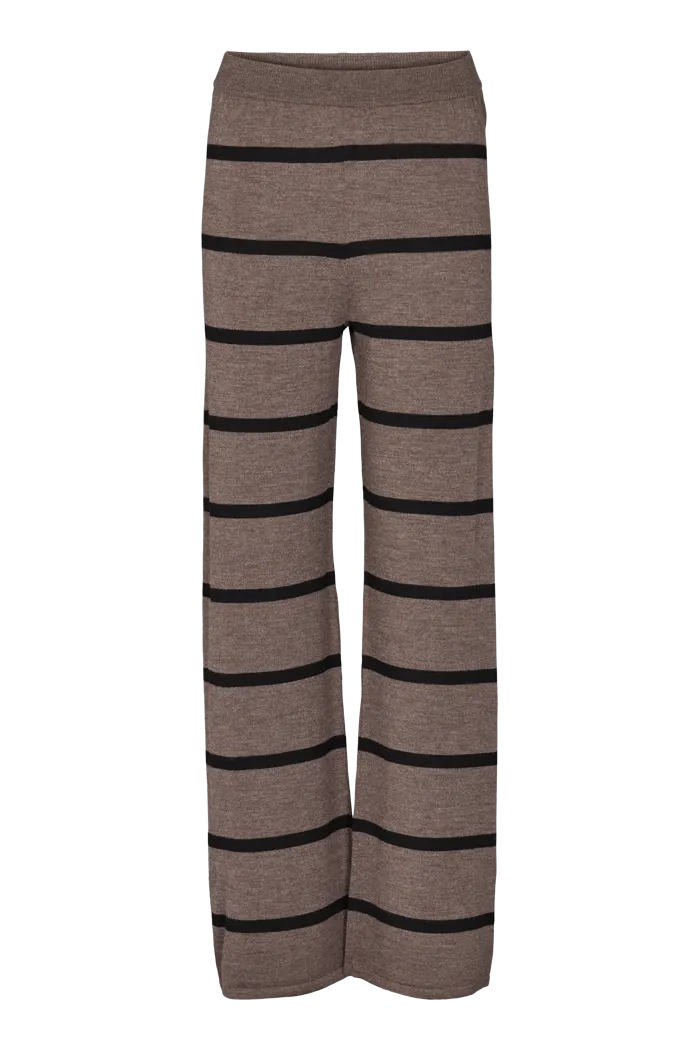 Vera Wide Pants - Brown Melange / Black